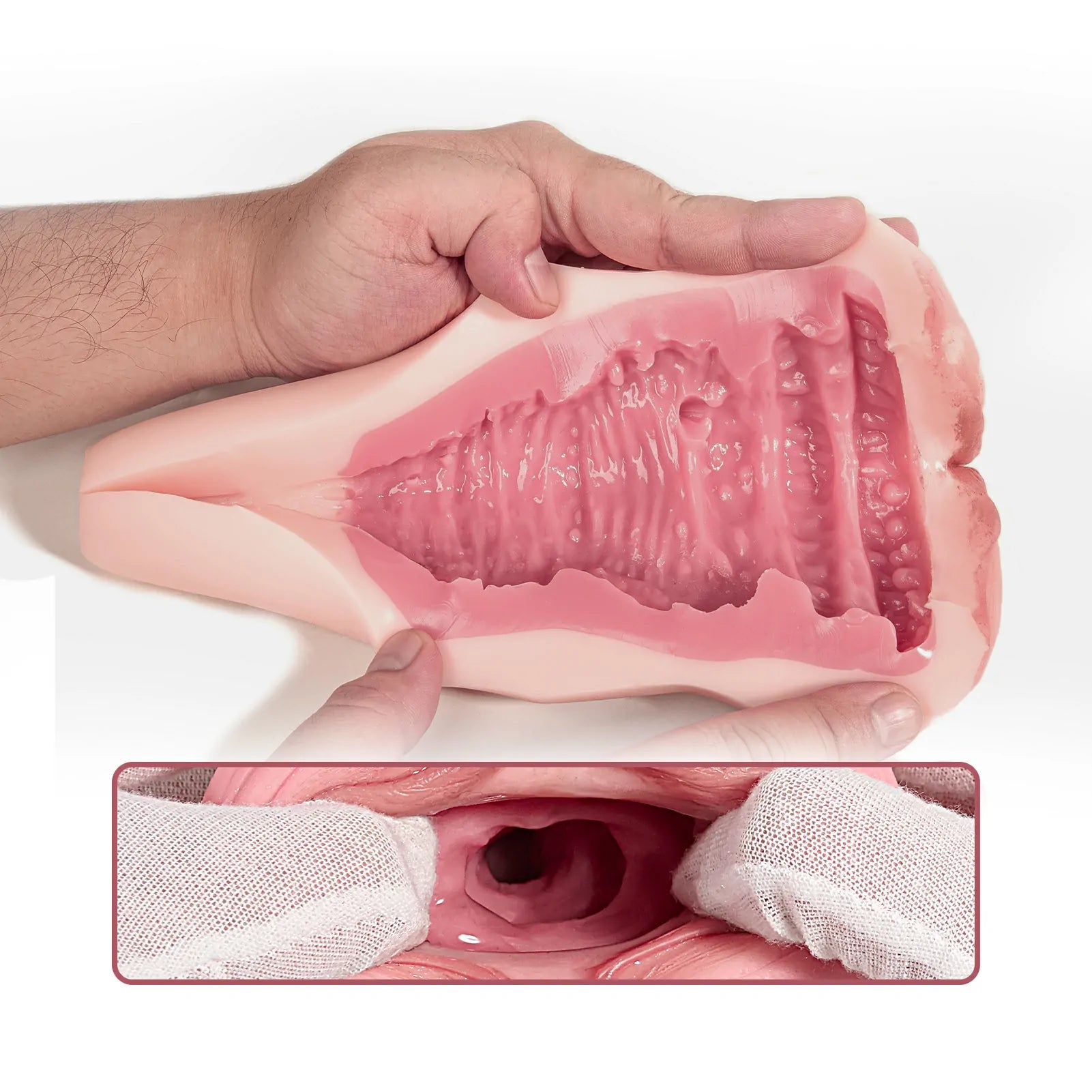 1.7LB Realistic Silicone Pocket Pussy with Detailed Labia and Soft Textured Inner Tunnel