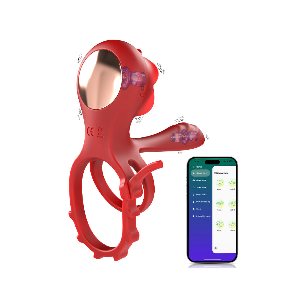 PR8 App Controlled Dual Motor Dick Ring For Men