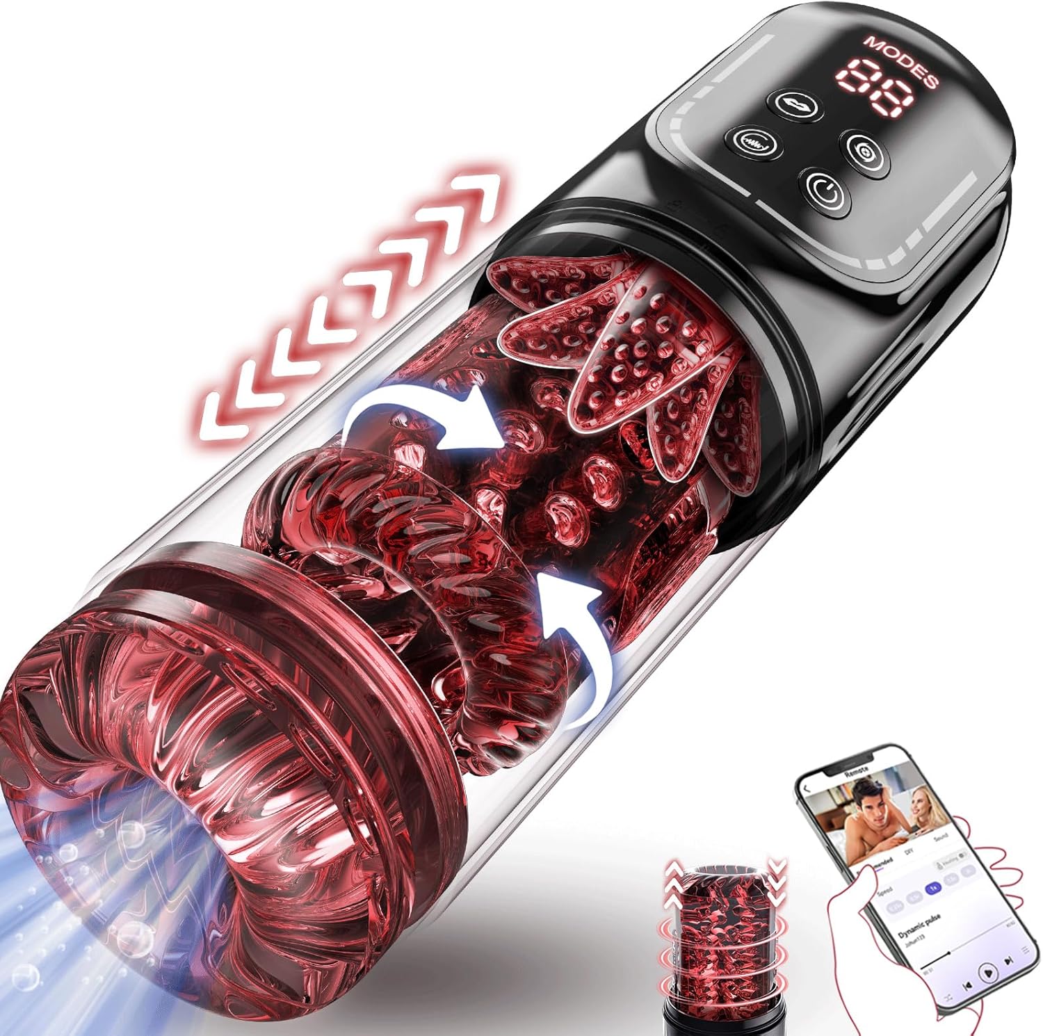 Automatic Male Masturbator 7 Modes APP Control LCD Display Vacuum Pump and Enlarger