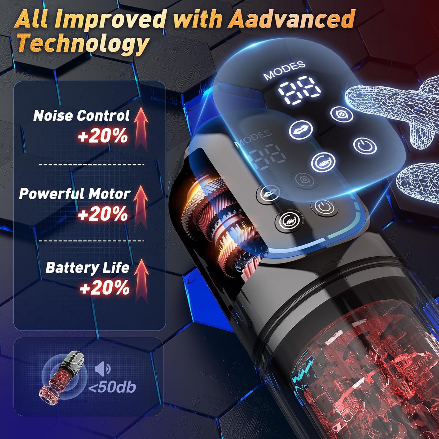 Automatic Male Masturbator 7 Modes APP Control LCD Display Vacuum Pump and Enlarger