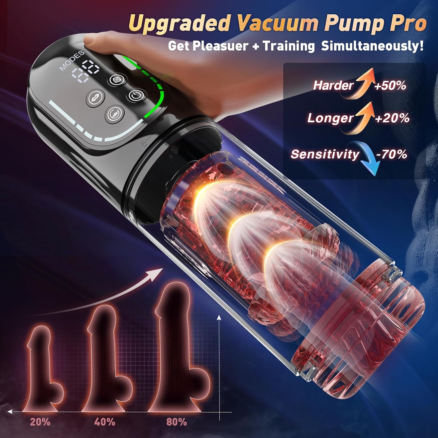 Automatic Male Masturbator 7 Modes APP Control LCD Display Vacuum Pump and Enlarger