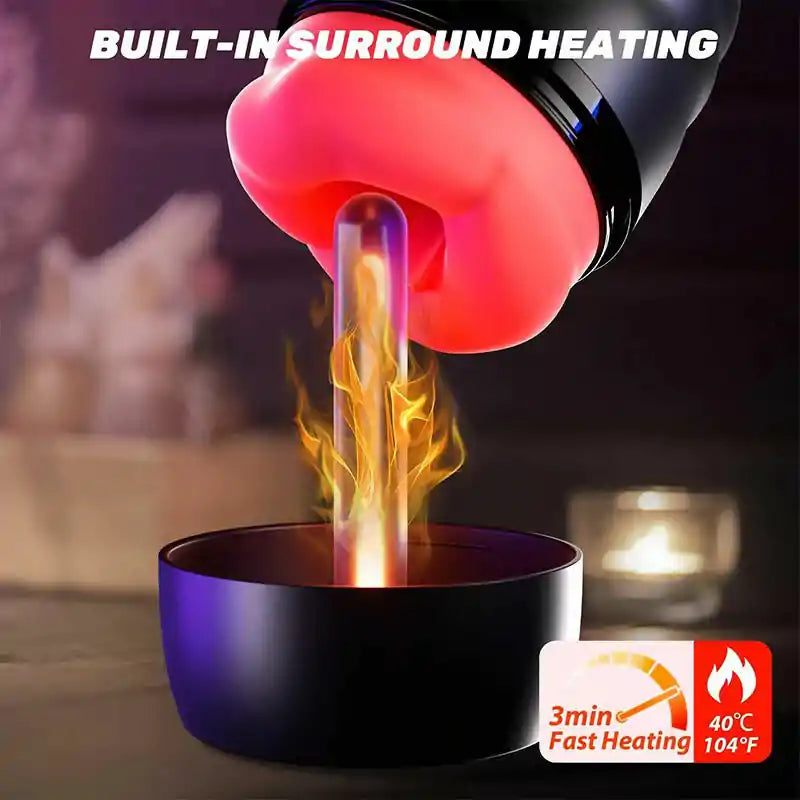 XV4 APP Controlled 9 Modes Vibrating Masturbator with Heating and Realistic Sleeve