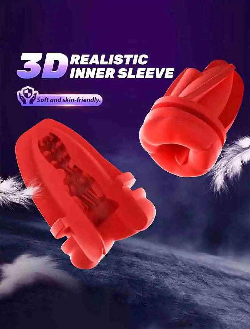 XV4 APP Controlled 9 Modes Vibrating Masturbator with Heating and Realistic Sleeve