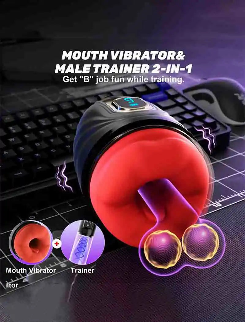 XV4 APP Controlled 9 Modes Vibrating Masturbator with Heating and Realistic Sleeve