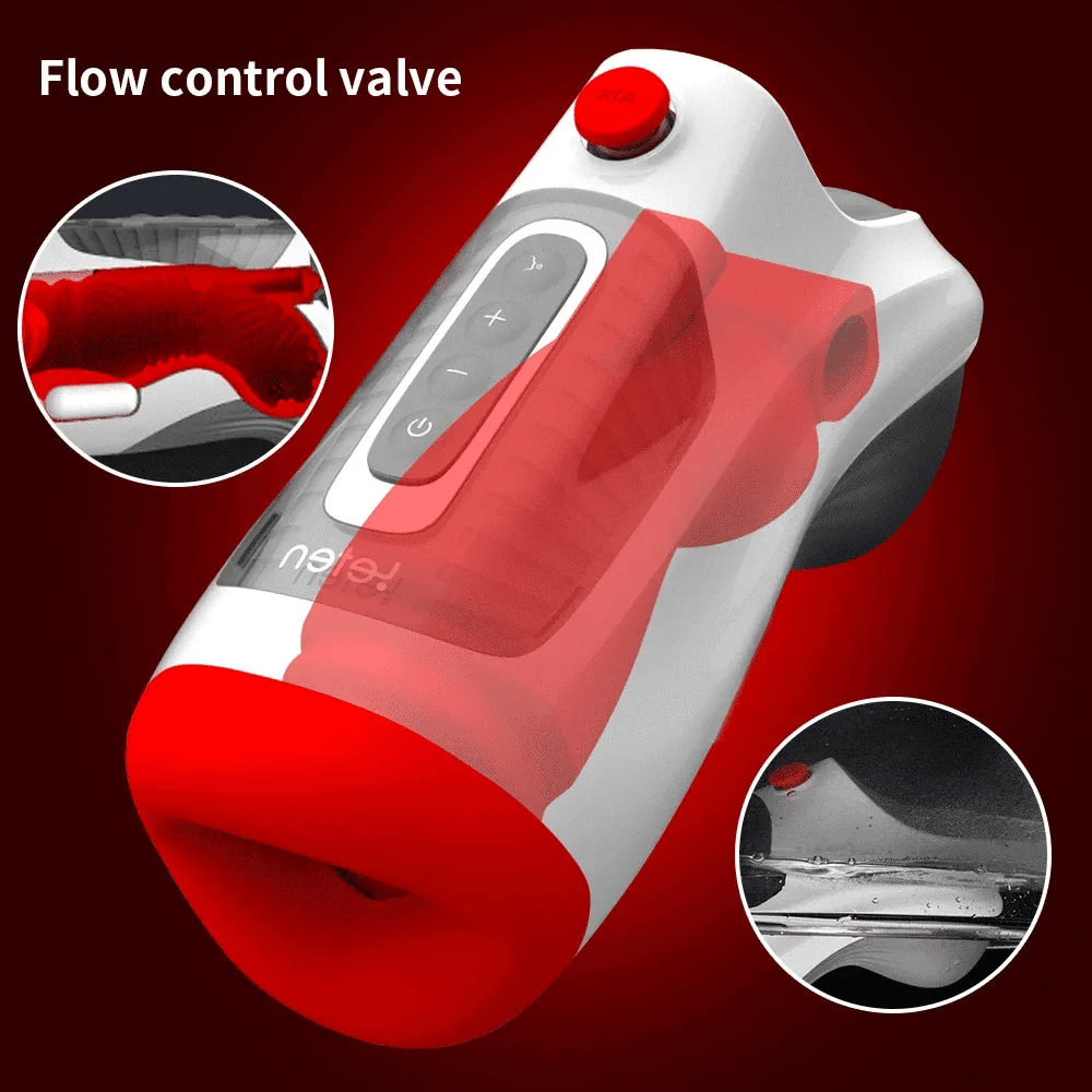 Leten Air Blast Vibrating Stroker with Dual Motors Suction Mouth Design and Pressure Release