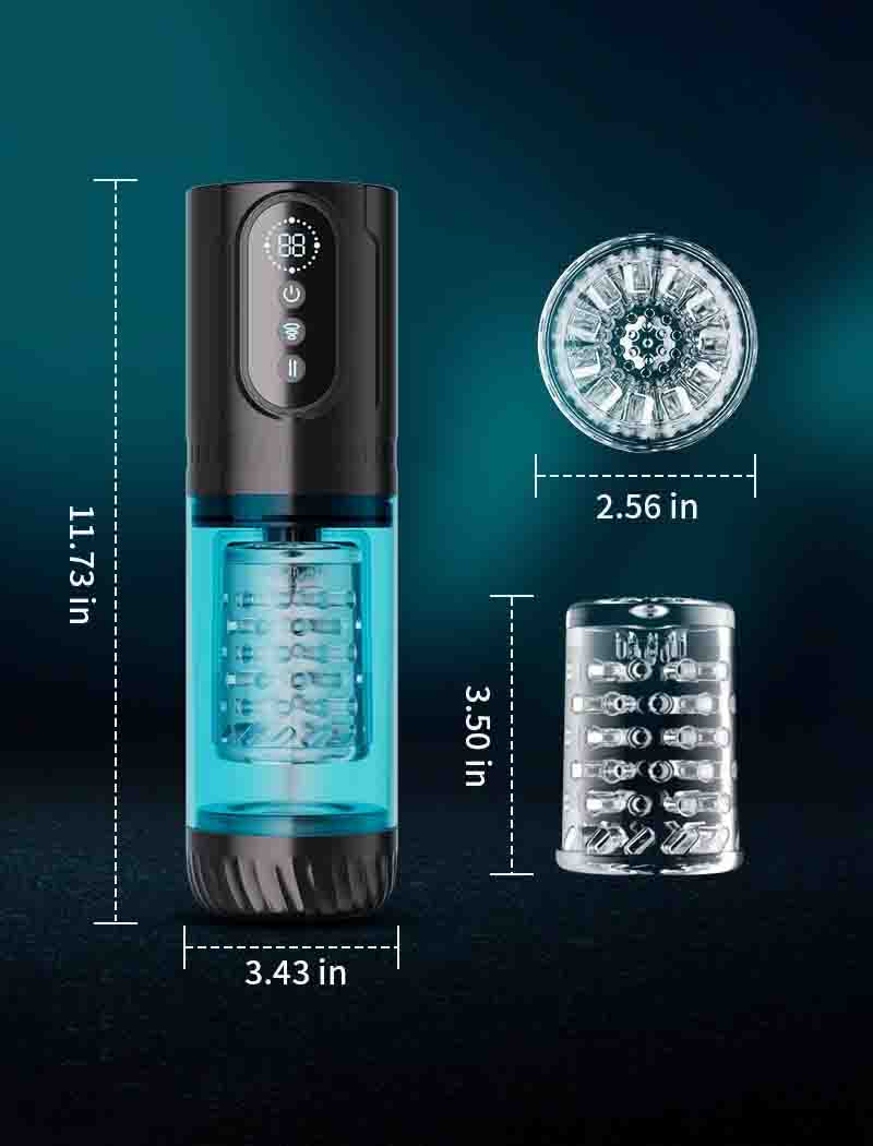 XR19 Automatic Sucking Masturbator with 9 Thrusting LCD Display and Soft TPE Sleeve