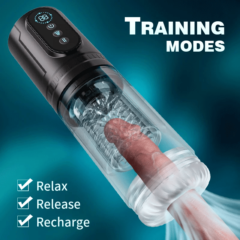 XR19 Automatic Sucking Masturbator with 9 Thrusting LCD Display and Soft TPE Sleeve