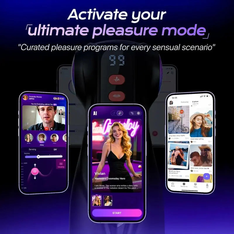 3 Interchangeable Sleeves Blowjob Simulator