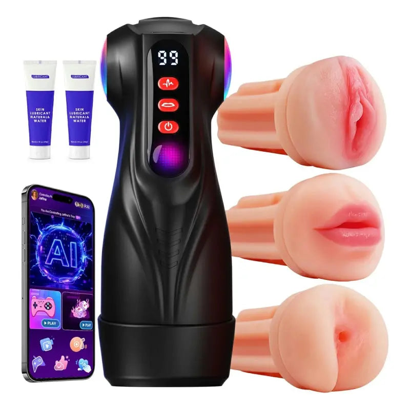 3 Interchangeable Sleeves Blowjob Simulator