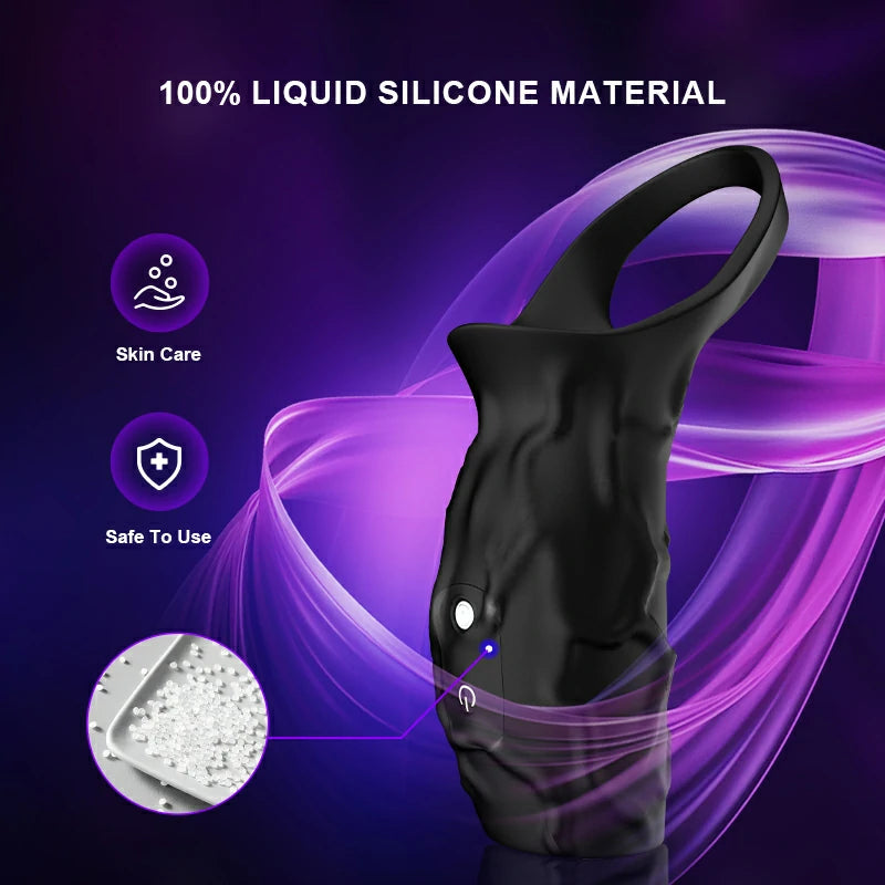 Cock Ring Velvet Touch Silicone Tight Fit Gentle Grip Vibrating Waterproof Intense Stimulation MT-PR11