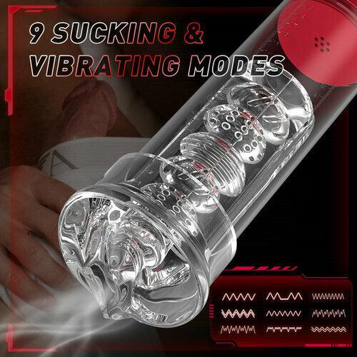 XP13: Best Multifunction Vacuum Penis Pump Stroker with 3 Suction & 9 Vibration Masturbator blowjob machine