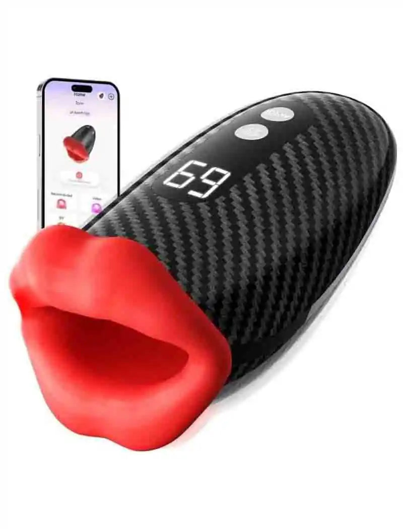 Deep Throat Male Masturbator with 360° Wrap Tapping Vibration and LCD APP Control MT-XV5