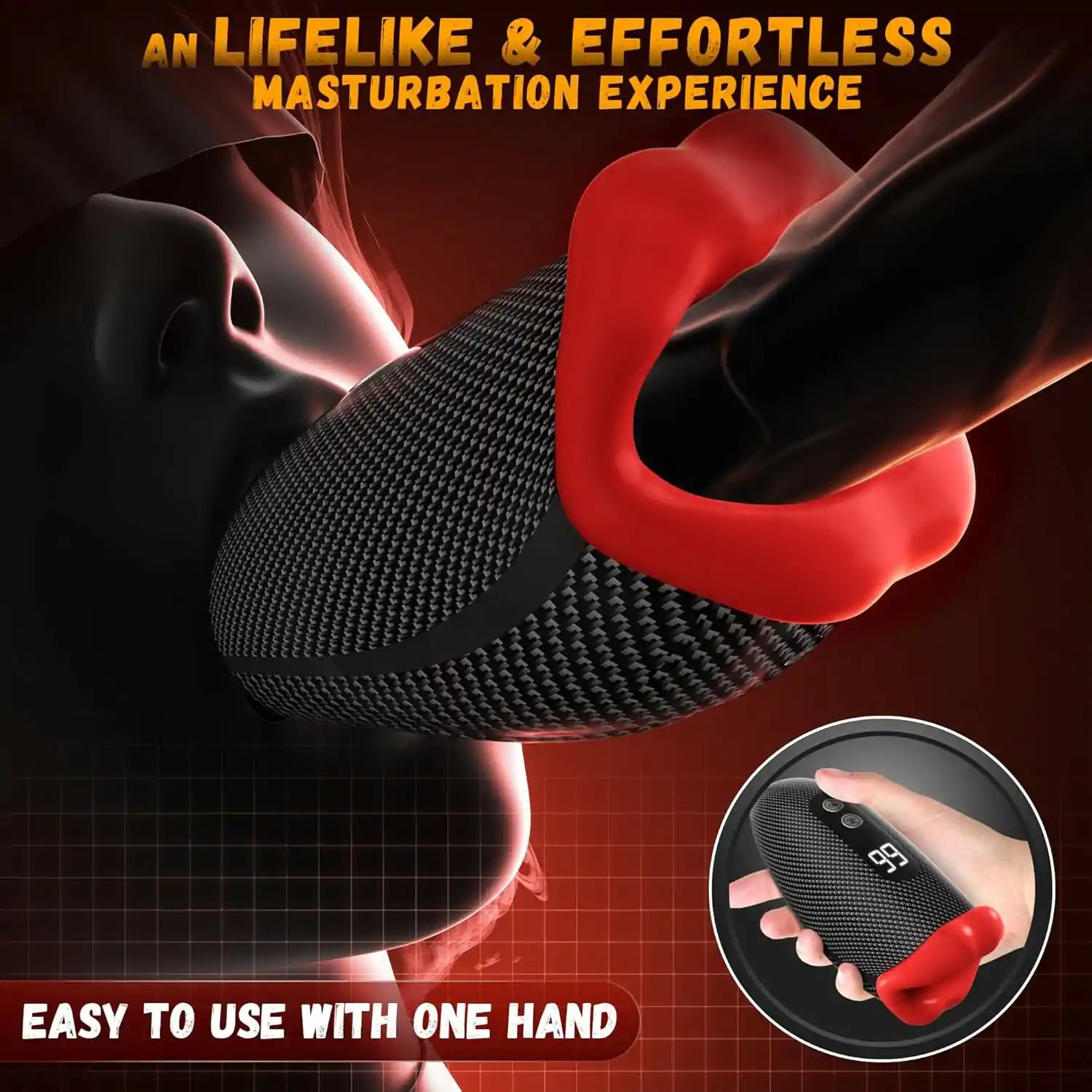Deep Throat Male Masturbator with 360° Wrap Tapping Vibration and LCD APP Control MT-XV5