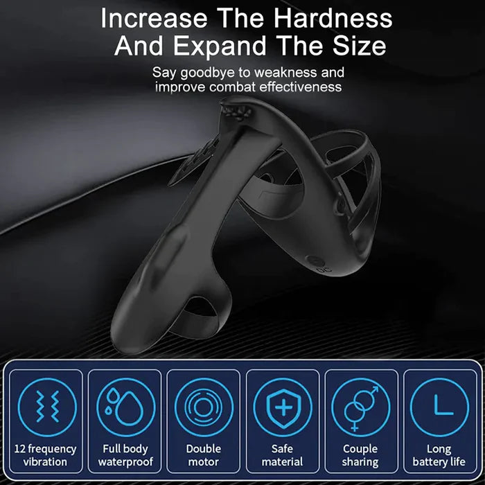 PR21 12 Frequency Penis Clitoris G-spot Stimulation Couple Cock Ring Sex Toy