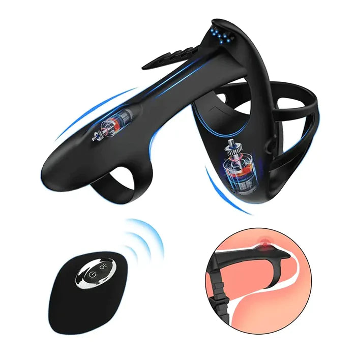 PR21 12 Frequency Penis Clitoris G-spot Stimulation Couple Cock Ring Sex Toy