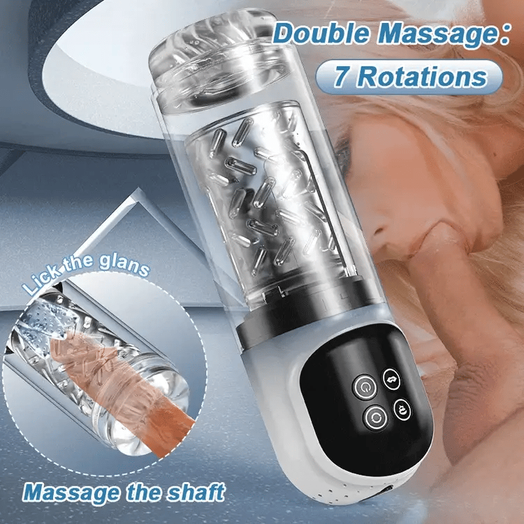 XR3plus 2-in-1 Woterproof Automatic Masturbator Licking Rotation Suction