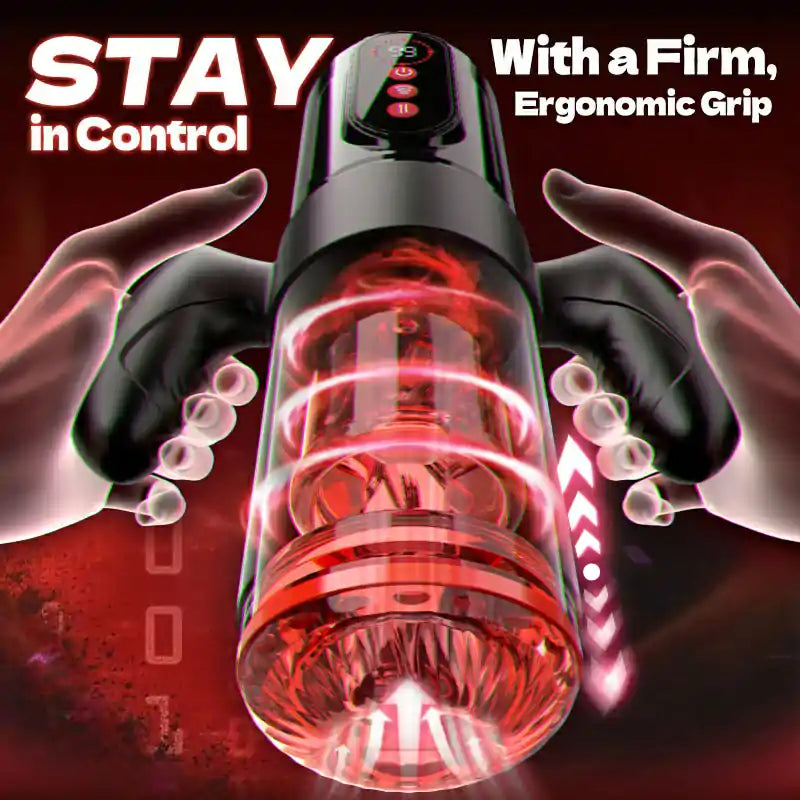 Handle Design 9 Thrusting & Rotating 9 Suction Adult Toys Mens Masturbator