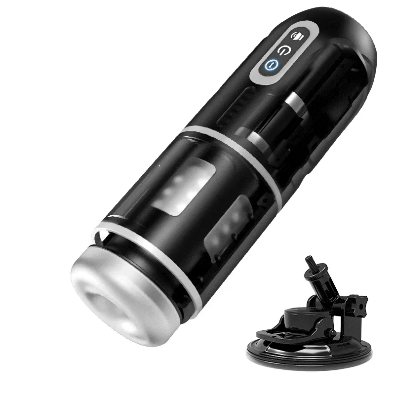 XR12 Thrusting Masturbator with Locking Suction Base for Hands-Free Rotation and Stimulation