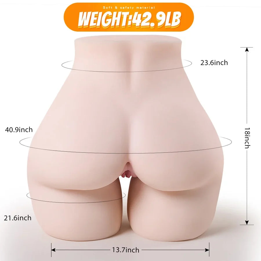 Gena 42.9lb Ultra Soft Jelly Tpe Realistic Huge Booty Sex Toy