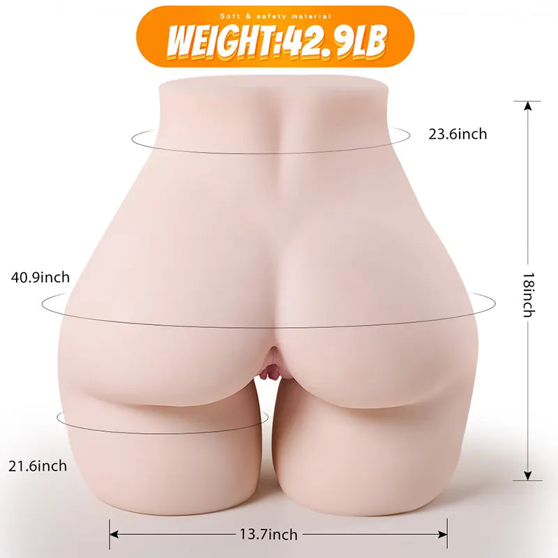 Gena 42.9lb Ultra Soft Jelly Tpe Realistic Huge Booty Sex Toy