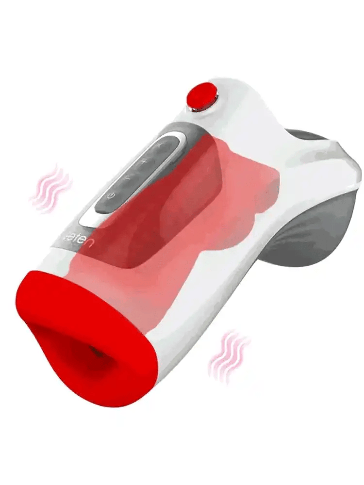 Leten Air Blast Vibrating Stroker with Dual Motors Suction Mouth Design and Pressure Release