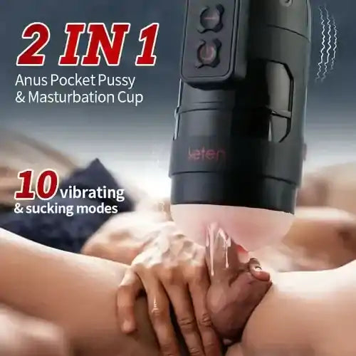 Leten 10 Vibrating Masturbator and Pussy Pockets 2 in 1 APP Control