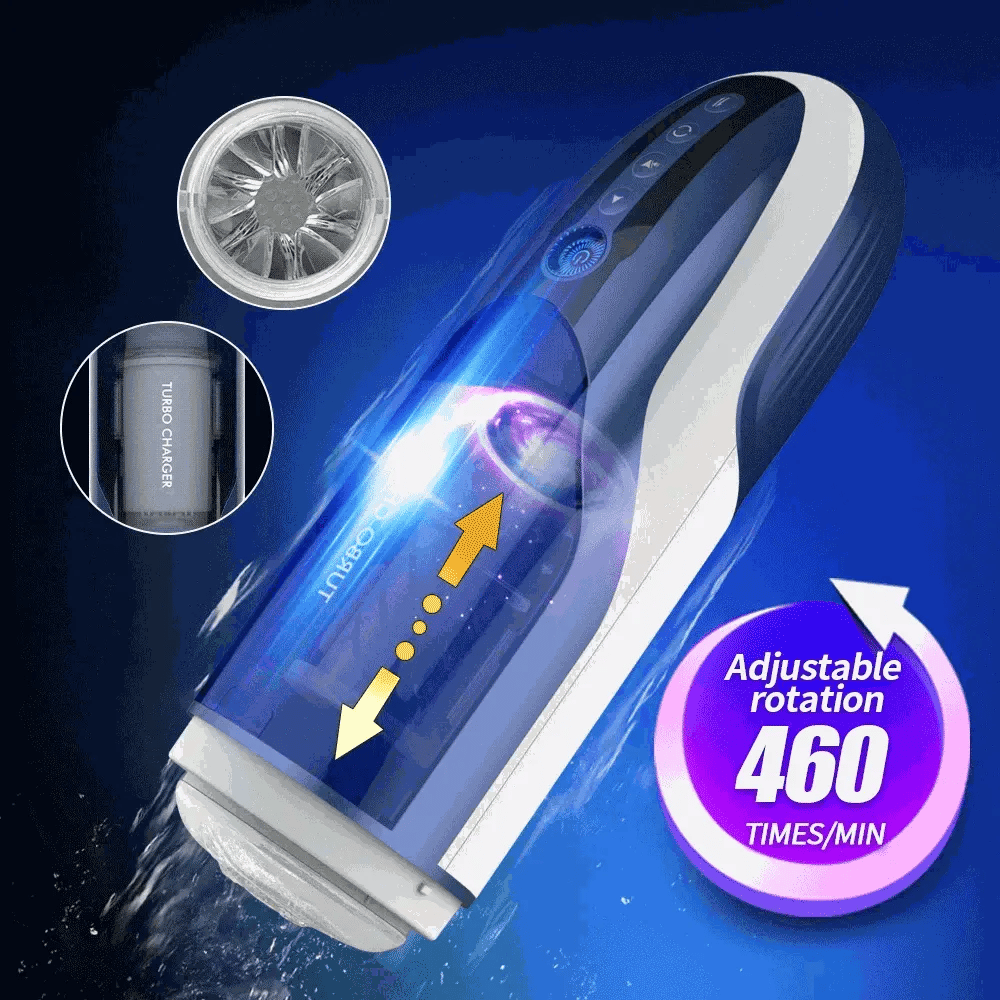 Leten Turbo Charger: 460 Strokes/Min Thrusting & Rotating Stroker with Moaning