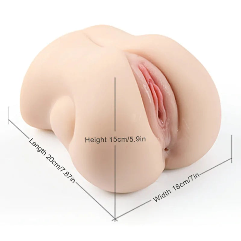 Life Like TPE Pocket Pussy 6.6LB Dual Channel Male Stroker Toy