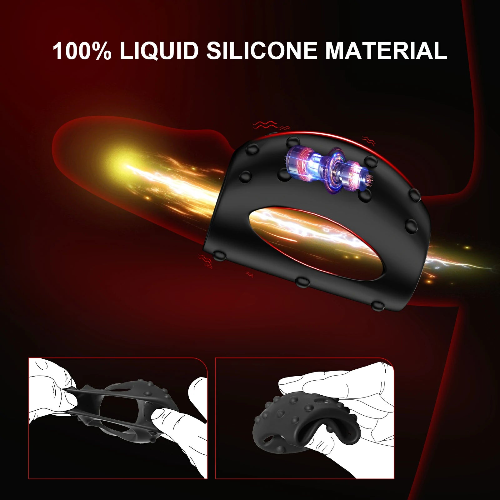Mini Dick Ring Silicone Flexible Fit Strong Pulse Motor MT-PR2