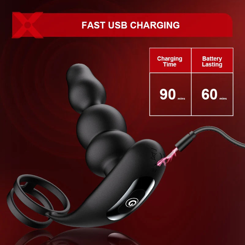 PM14 Automatic Prostate Stimulator with Remote Control and 9 Vibrating Function