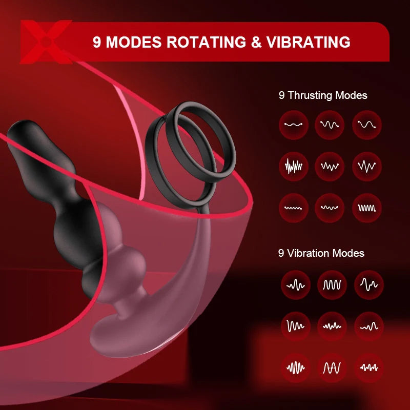 PM14 Automatic Prostate Stimulator with Remote Control and 9 Vibrating Function