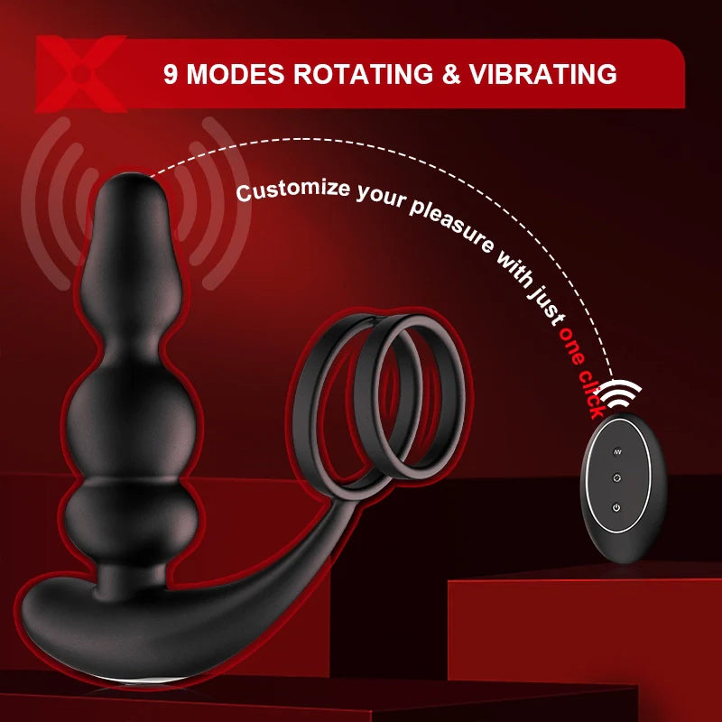 PM14 Automatic Prostate Stimulator with Remote Control and 9 Vibrating Function