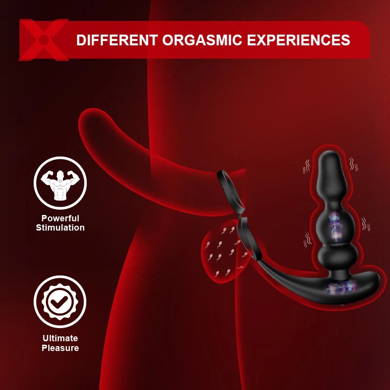PM14 Automatic Prostate Stimulator with Remote Control and 9 Vibrating Function