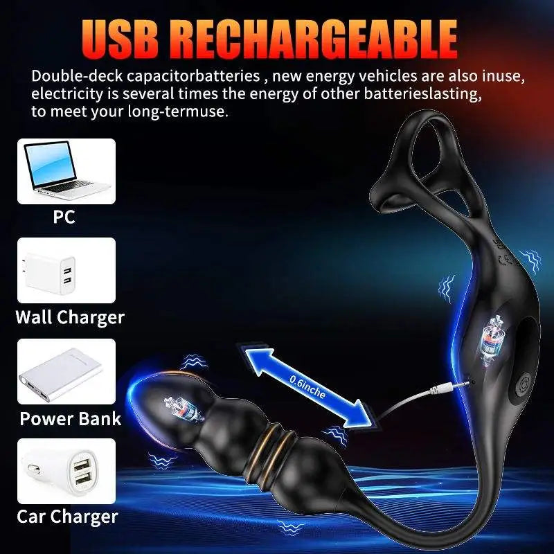 PM6: Thrusting & Vibrating Prostate Massager with 100% Wearable & Remote Control