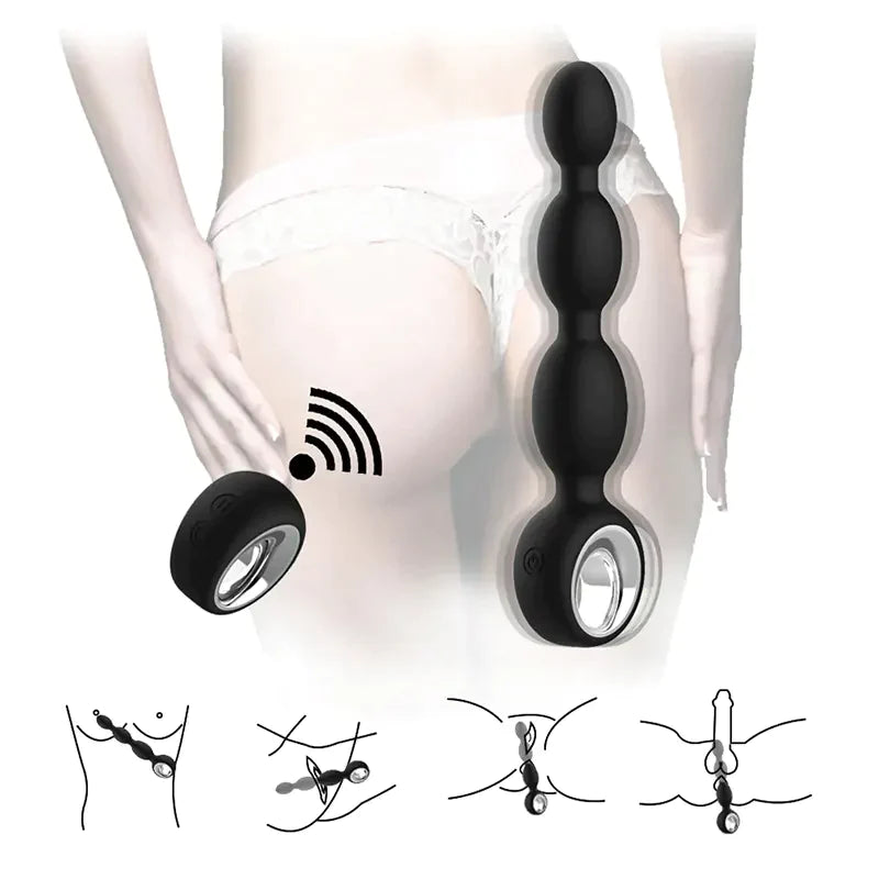 PM7 14Frequency Remote Controlled Vibrating Anal Beads Prostate Massager
