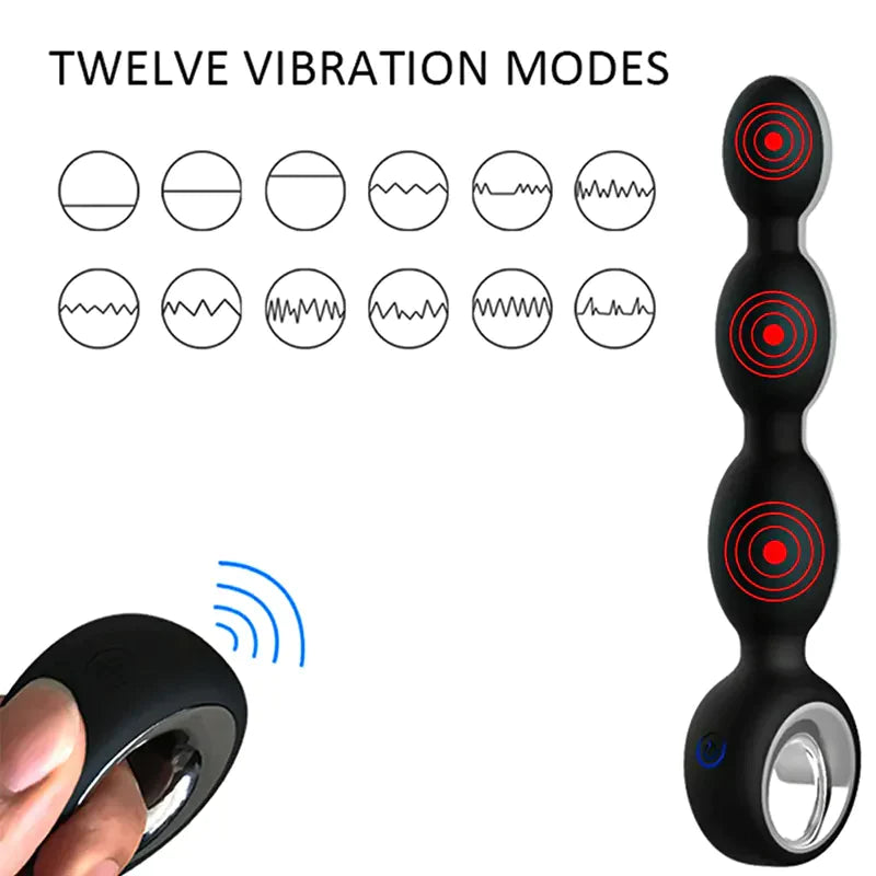 PM7 14Frequency Remote Controlled Vibrating Anal Beads Prostate Massager
