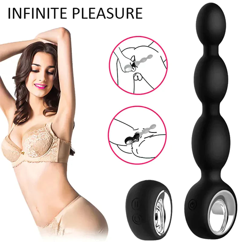 PM7 14Frequency Remote Controlled Vibrating Anal Beads Prostate Massager
