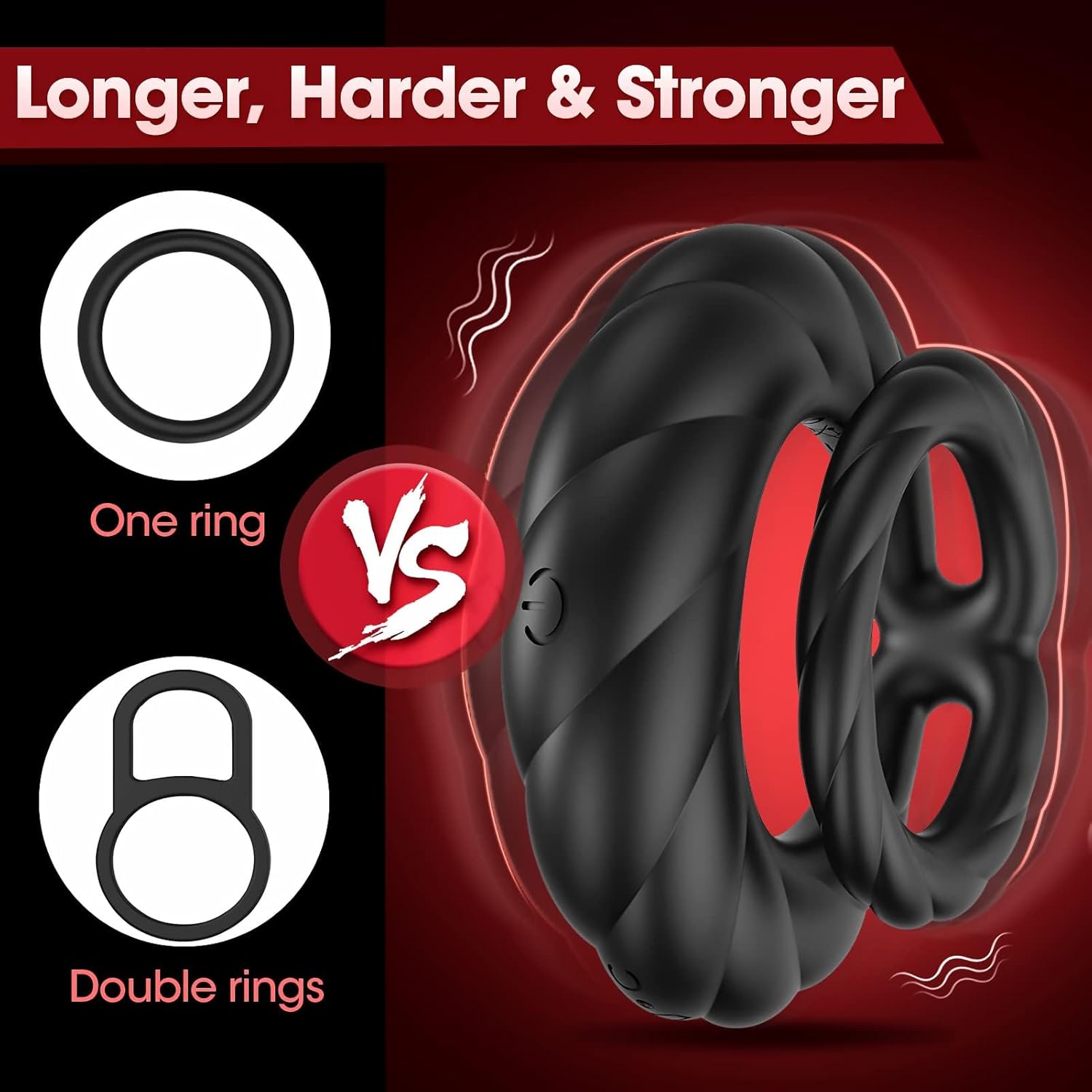 PR17: Vibrating Penis Ring Sex Toy for Men — 10 Vibration Modes to Help You Last Longer