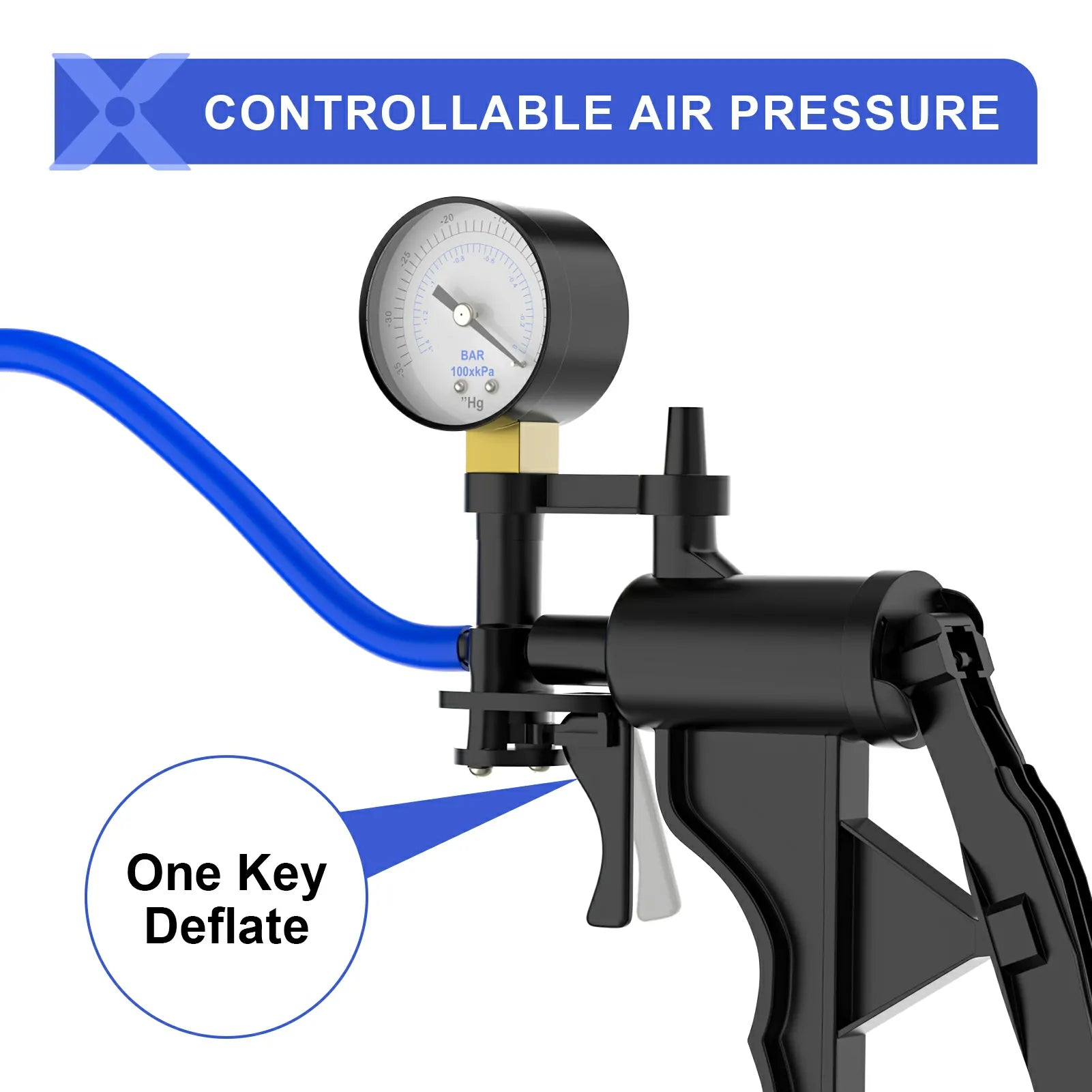 XP18 Manual Dick Pump with Air Gauge and Transparent Scale Cylinder for Safe Penis Training and Growth