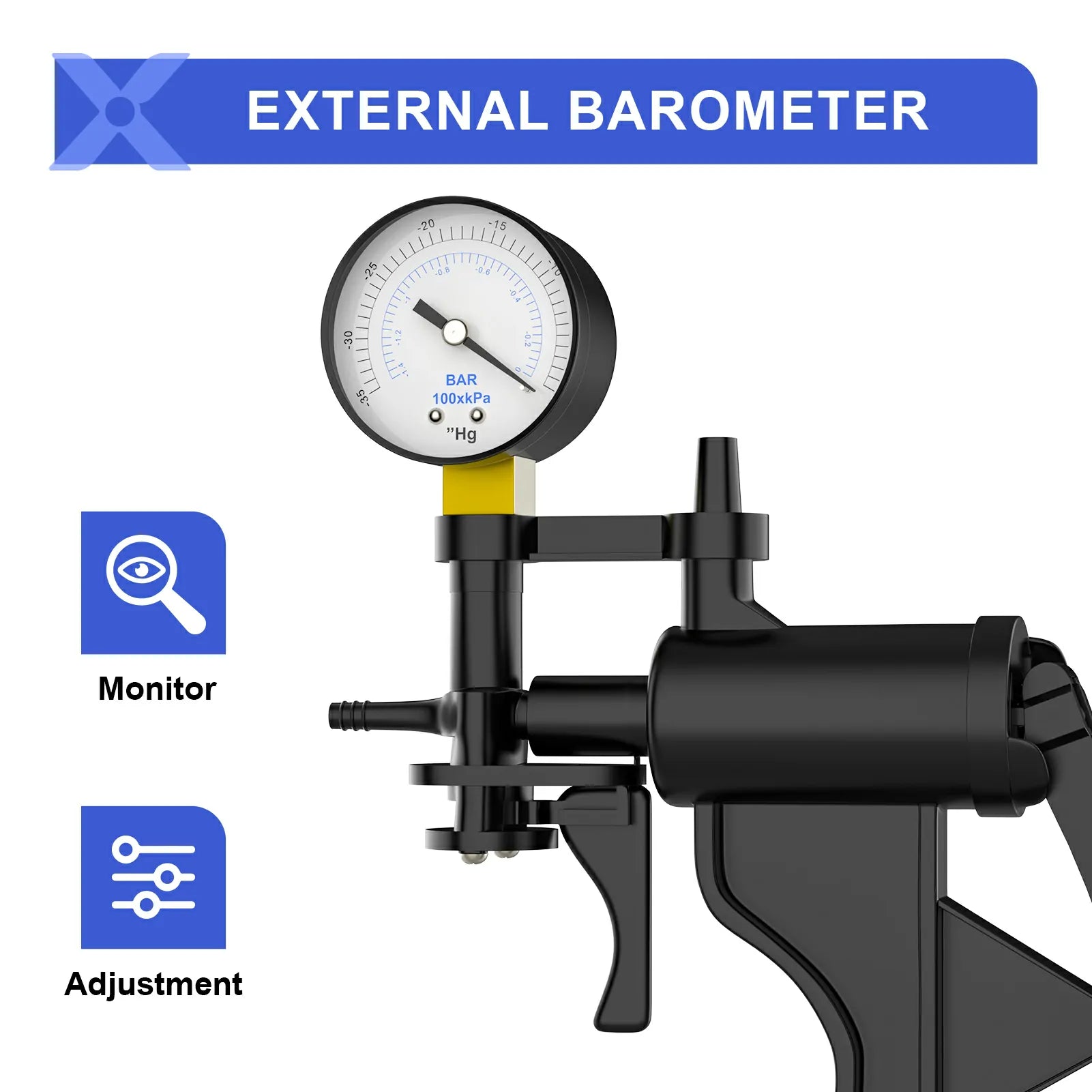 XP18 Manual Dick Pump with Air Gauge and Transparent Scale Cylinder for Safe Penis Training and Growth
