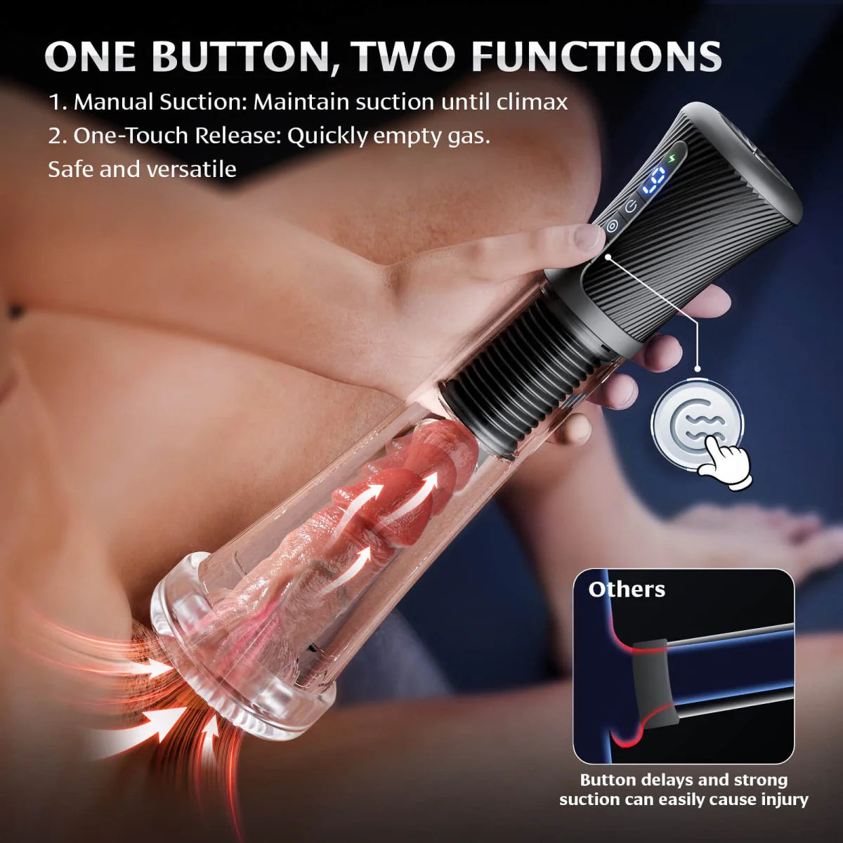 XP9 Thrusting Penis Pump 3 in 1 with Vibration Suction Glans Training and Dual Sleeves