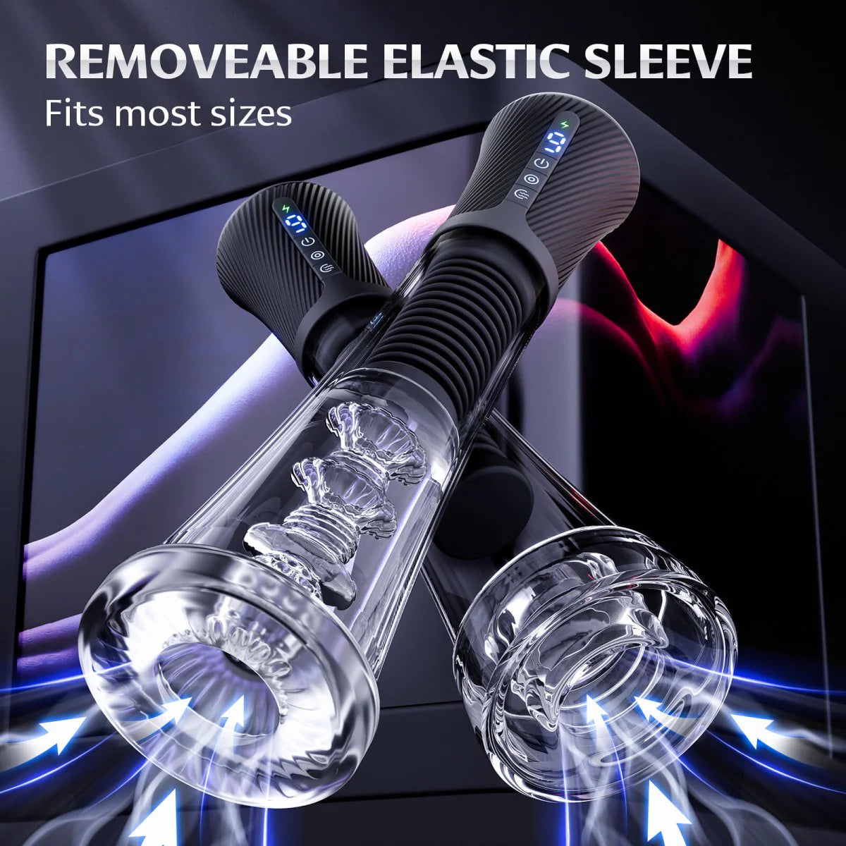 XP9 Thrusting Penis Pump 3 in 1 with Vibration Suction Glans Training and Dual Sleeves