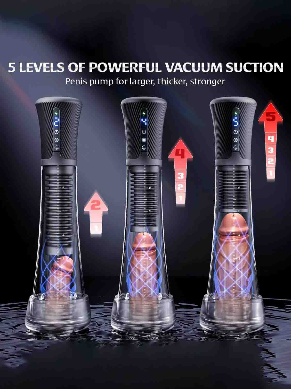 XP9 Thrusting Penis Pump 3 in 1 with Vibration Suction Glans Training and Dual Sleeves