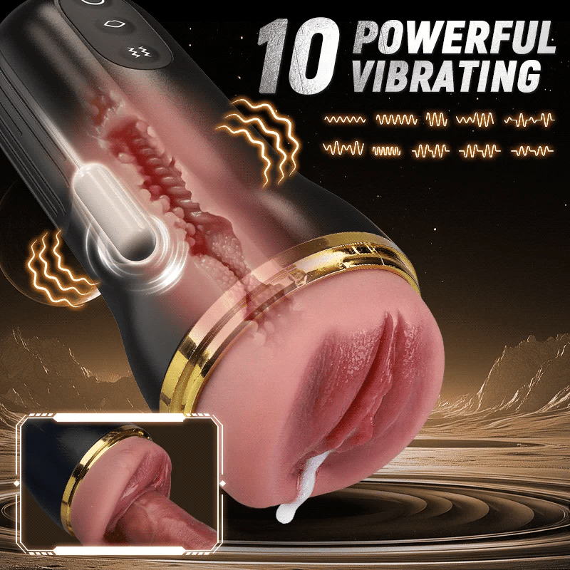 Pocket Best Deep Throat Male Stroker with 10 Vibrating & Sucking Modes