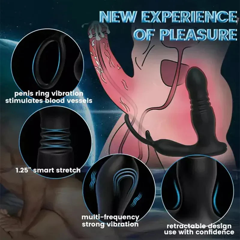 PM5 7 Modes Prostate Massager Vibrating Thrusting Wireless Remote Control