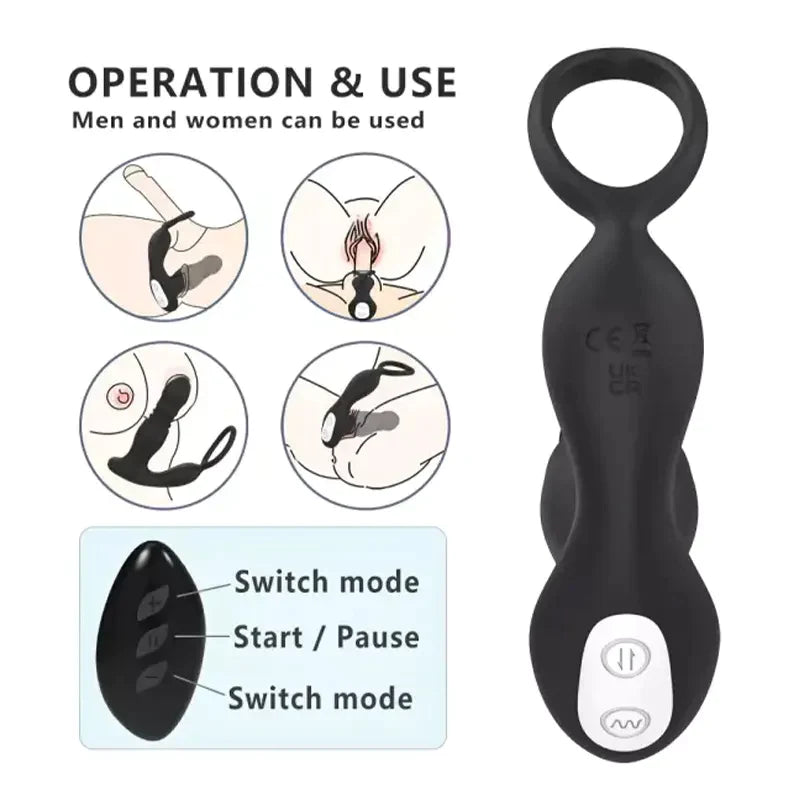PM5 7 Modes Prostate Massager Vibrating Thrusting Wireless Remote Control