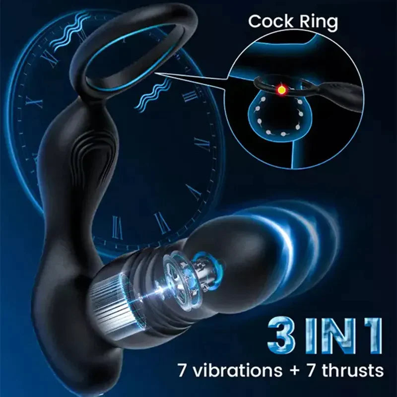 PM5 7 Modes Prostate Massager Vibrating Thrusting Wireless Remote Control