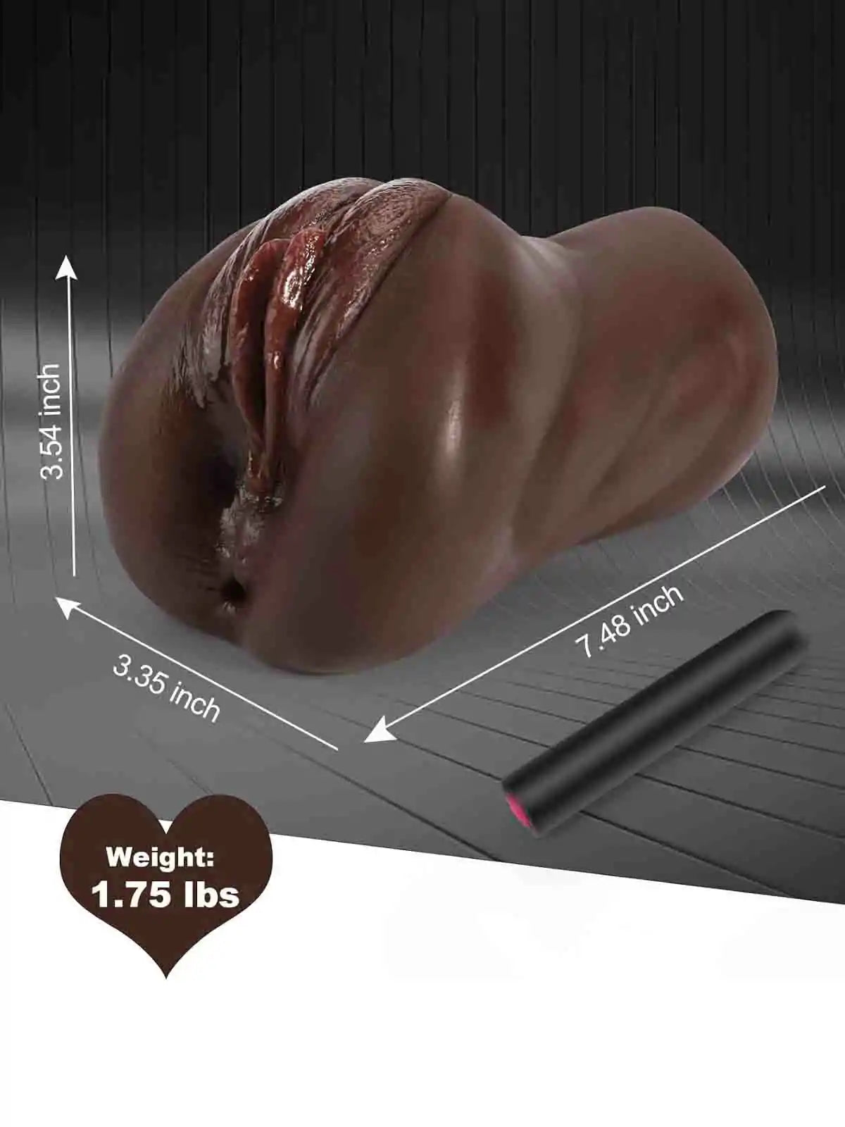 3 in 1 Realistic Black Pocket Pussy with Vibrator Textured Oral Vaginal Anal Channels MT-PU69