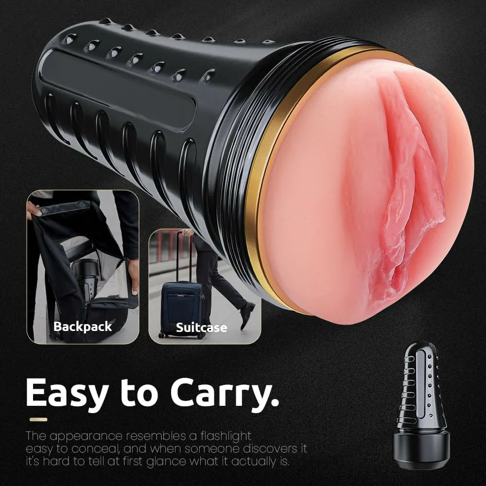 Realistic Pocket Pussy Masturbator 7.5-Inch Depth Textured Soft Channel for Men