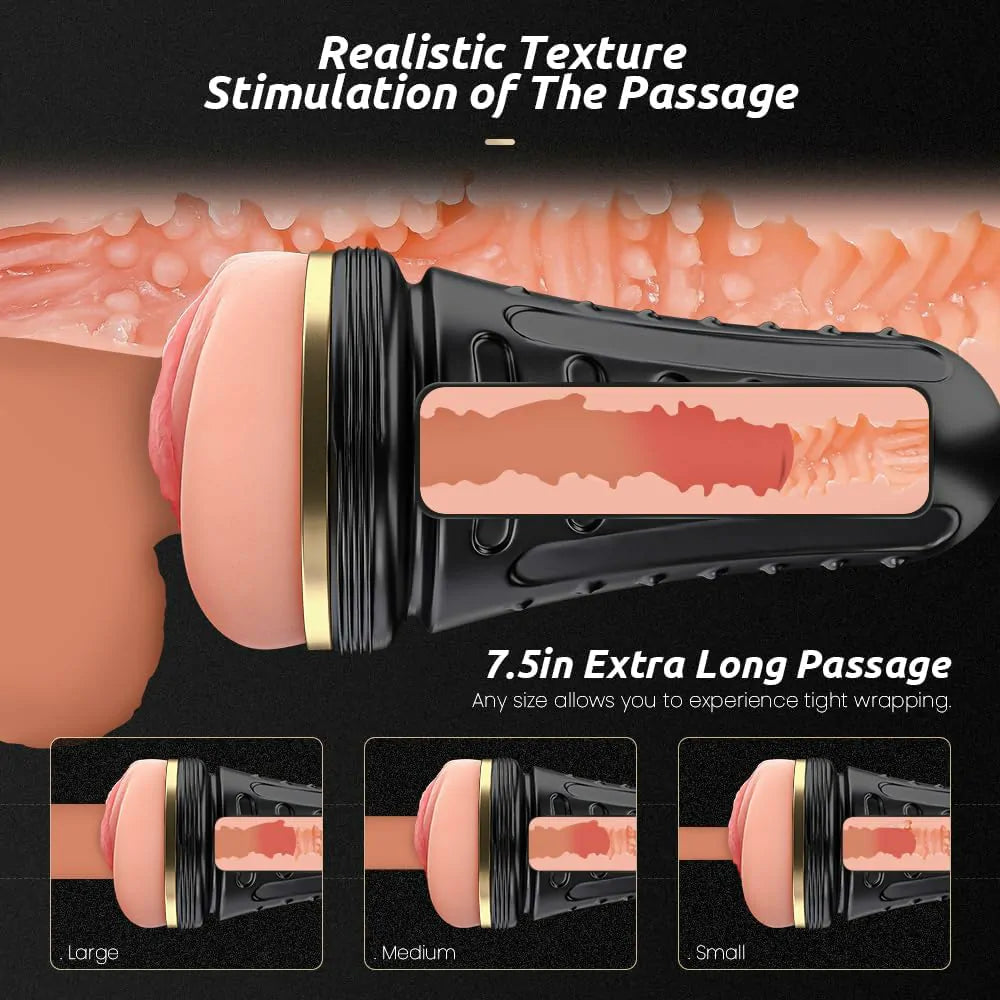 Realistic Pocket Pussy Masturbator 7.5-Inch Depth Textured Soft Channel for Men